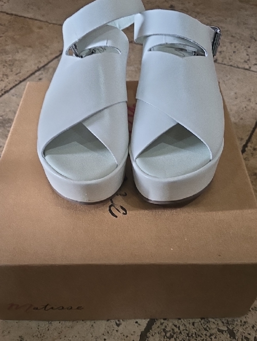 Matisse White Platform RUNAWAY Slingback Sandal - Picture 4 of 6